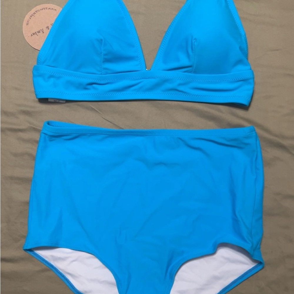 Classic Blue High-Waist Bikini Set - Women